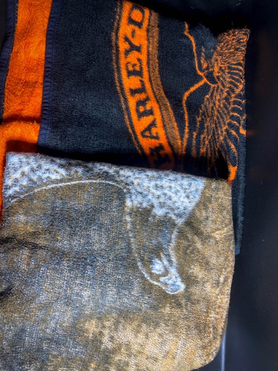 Harley-Davidson Black and Orange Logo Towel