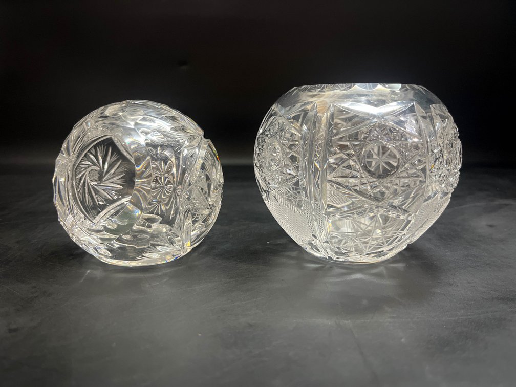 Crystal Cut Glass Ashtray, and cut crystal bowl
