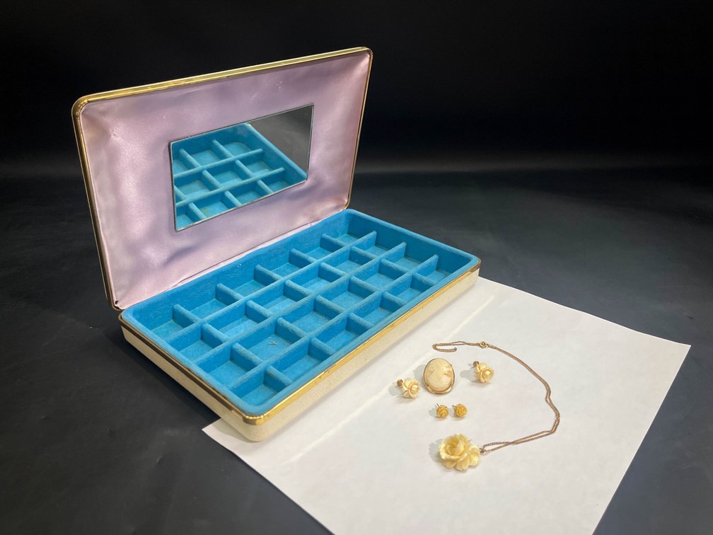 Costume Jewelry with mirrored jewelry box