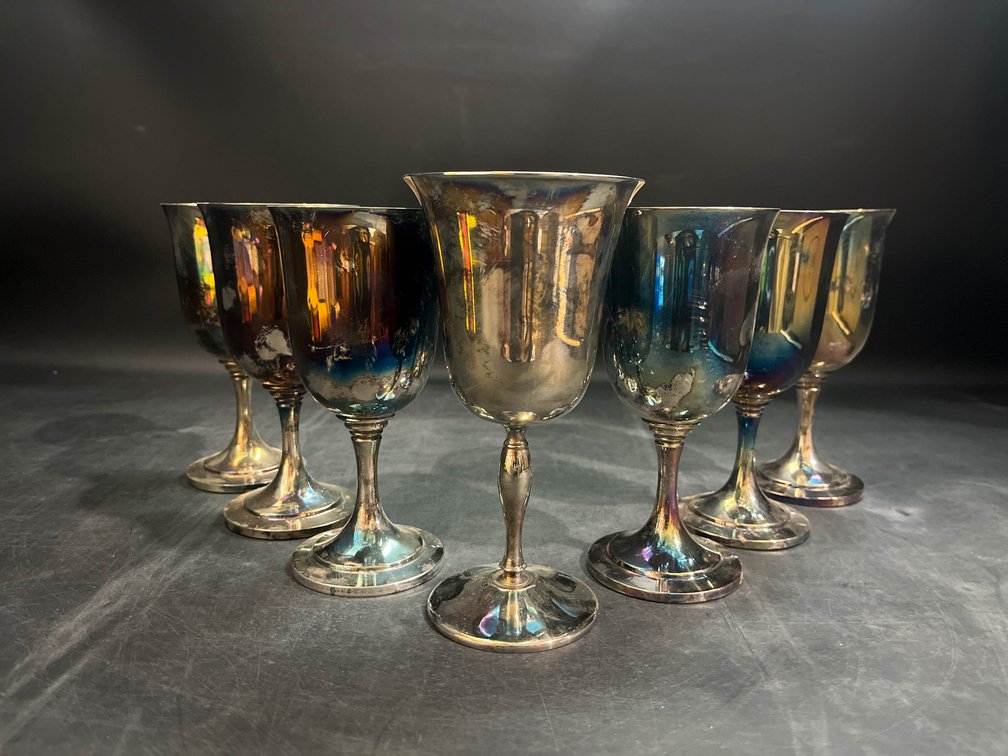 Oneida silverplate 6.5” Goblets 