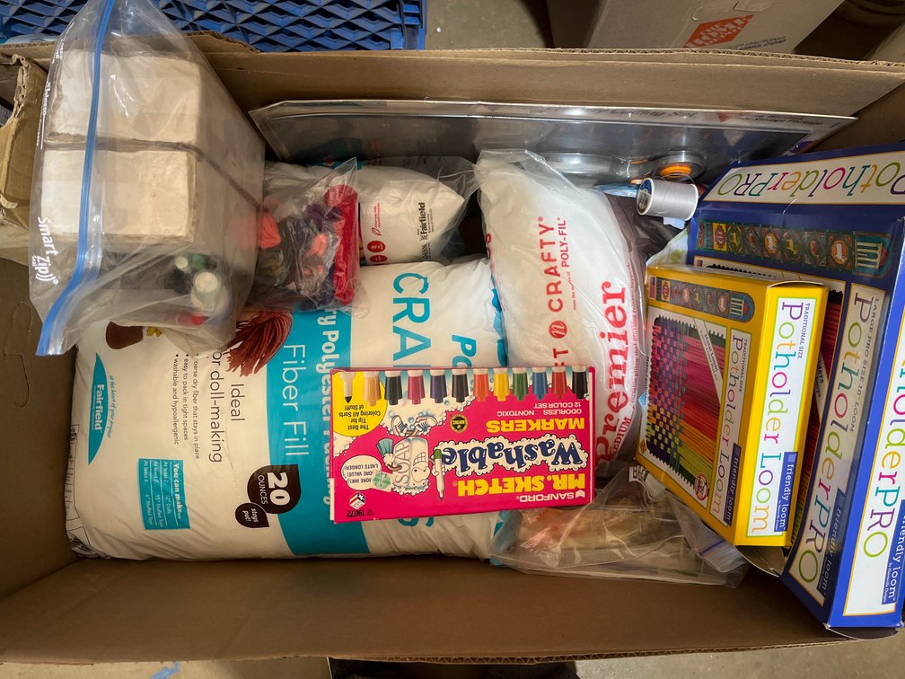 Poly-Fil fiberfil and pillow inserts, markers, loom kit, rotary cutting set, and more