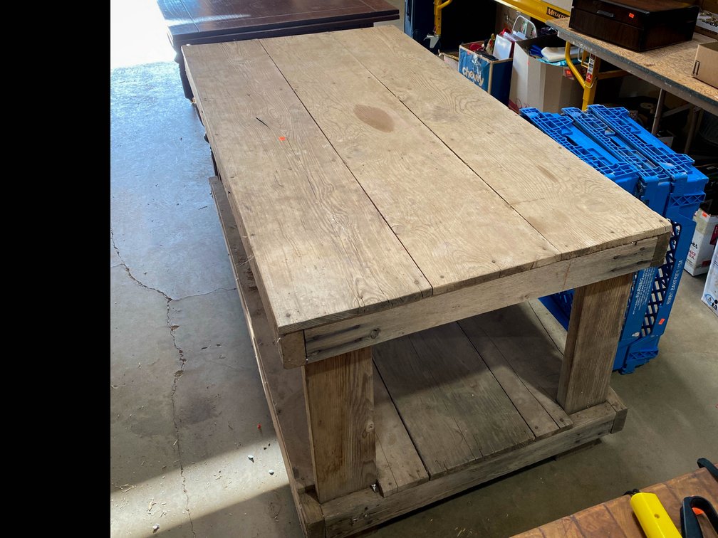 Wood table 68 1/2” X 34 1/2” X 30 1/2”