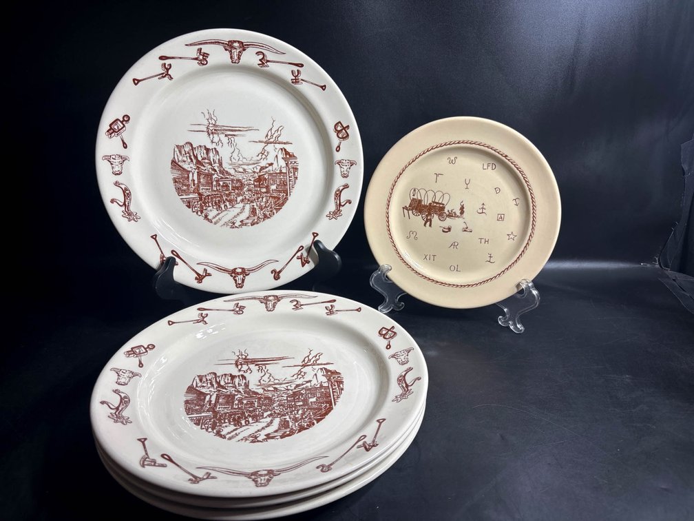Western-Themed Plates by Sterling China and Adobe Ware