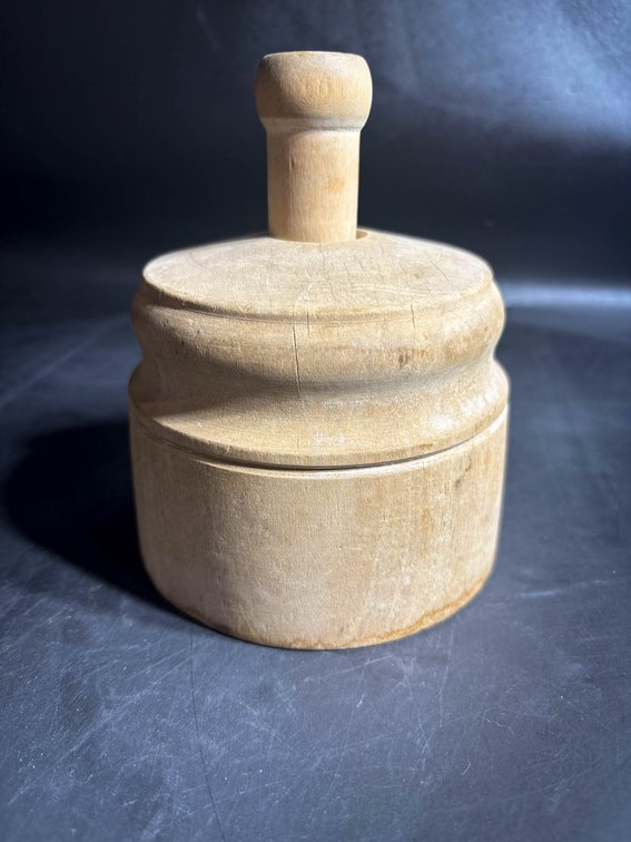 Wooden Butter Mold with Pineapple Motif and Handle