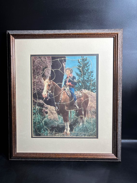 Framed Western Cowboy and Horse Puzzle