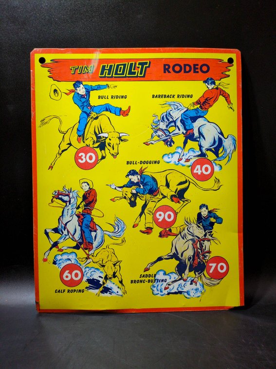 Tim Holt Rodeo and Pistol Range Double-Sided Tin Target Game