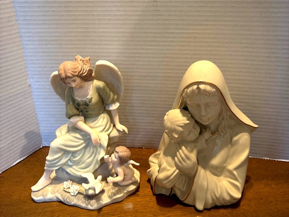 Mikasa Angel and Madonna Child Porcelain Figurines