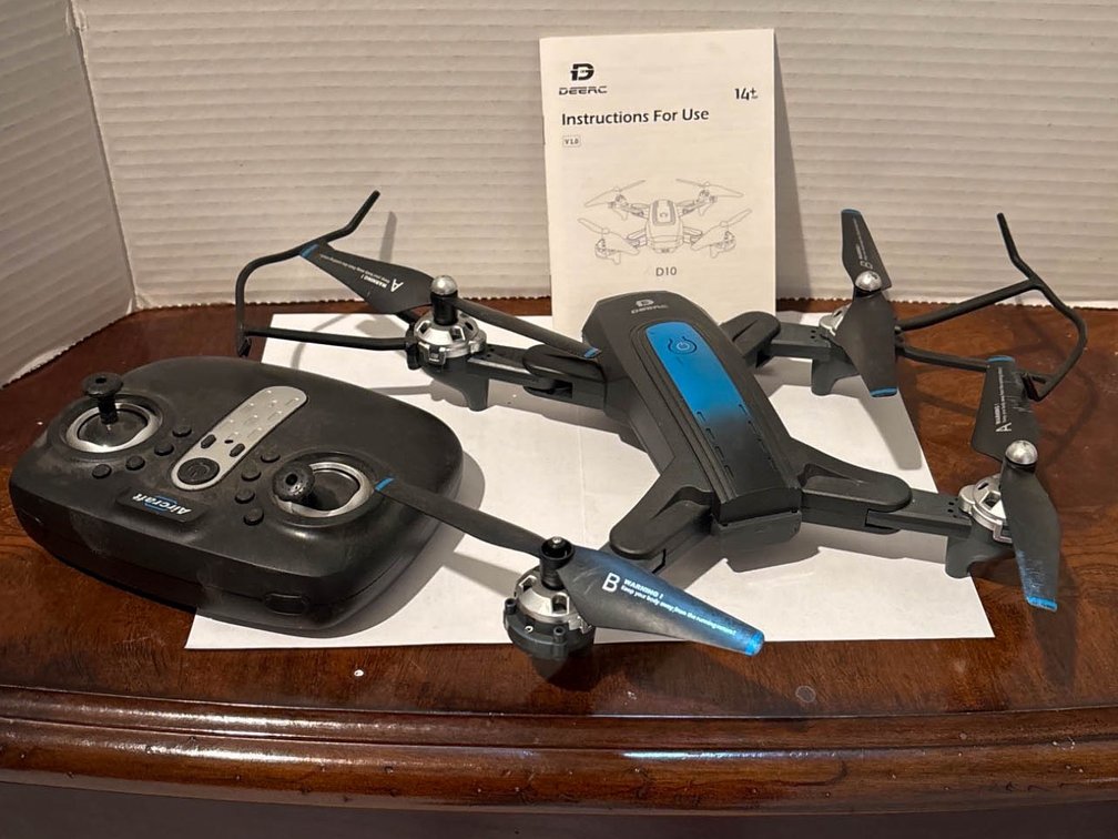 DEERC D10 Foldable Drone with Remote Control and Instructions