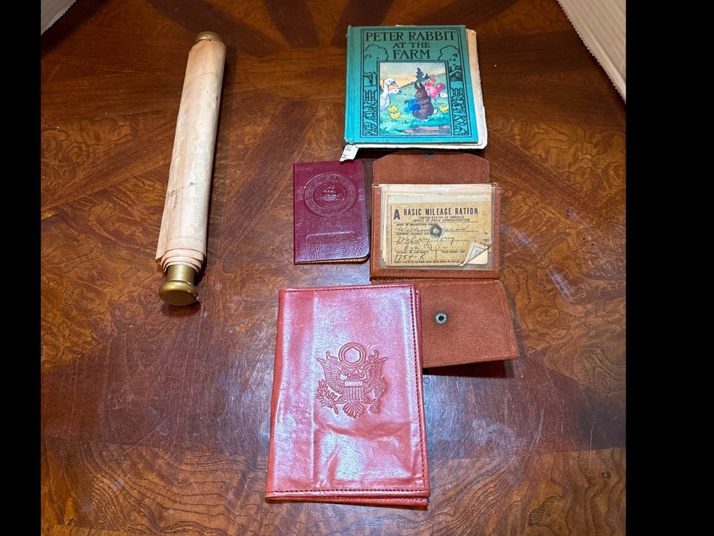 Ephemera Including ‘Peter Rabbit At The Farm’, Mileage Ration Card, and More