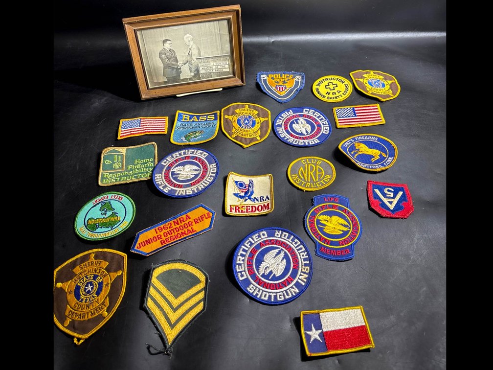 Law Enforcement and Instructor Patches With Framed Photo