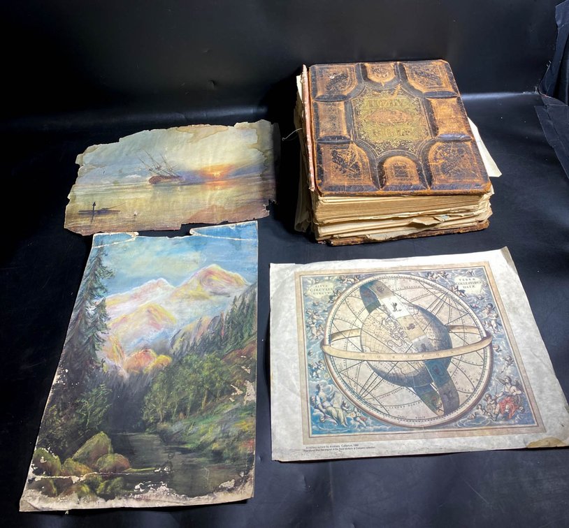 Lot of Antique Holy Bible and Prints