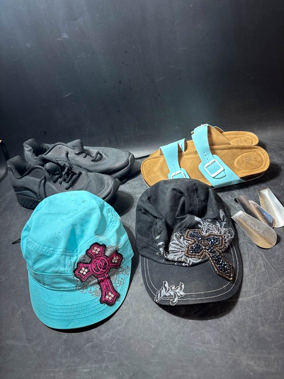 Shoes, Hats, and Shoe Horns Assorted Styles and Sizes