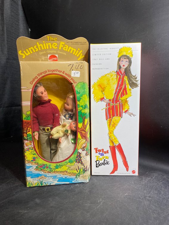 Sunshine Family Doll Set with Original Box and Twist ‘n Turn Barbie in Box