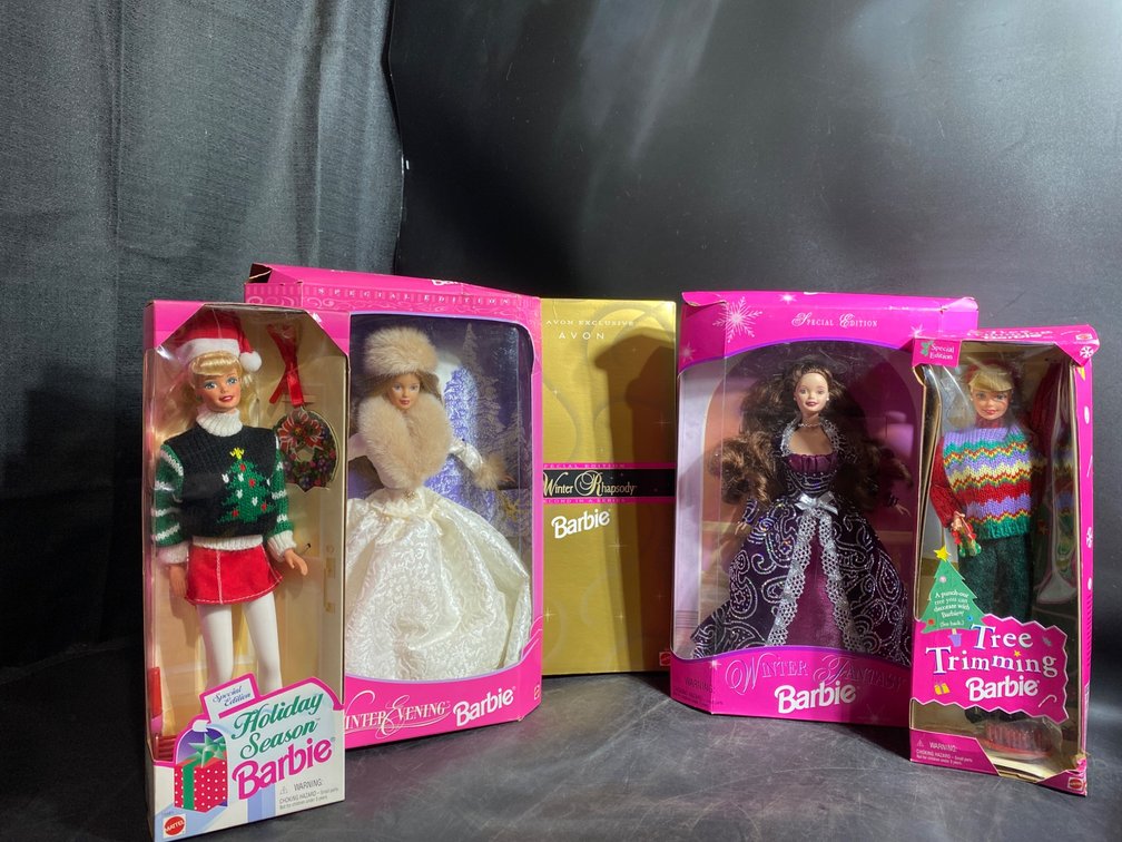 5 Barbie Dolls Including Holiday and Winter Editions