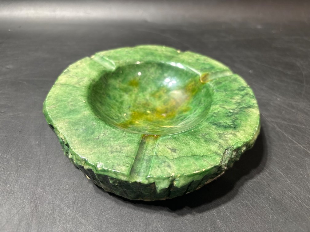 Green Glazed Italian Alabaster Ashtray