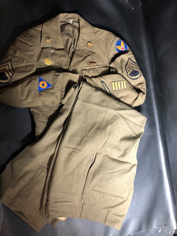 WWII U.S. Army Uniform with Patches, Size 36R