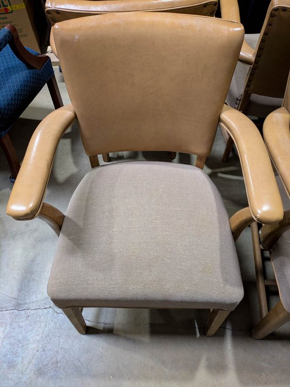 Six Mid-Century Modern Armchairs with Upholstered Seats