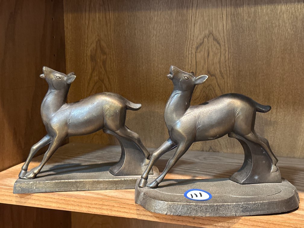 Bronze-Colored Deer Sculpture Bookends