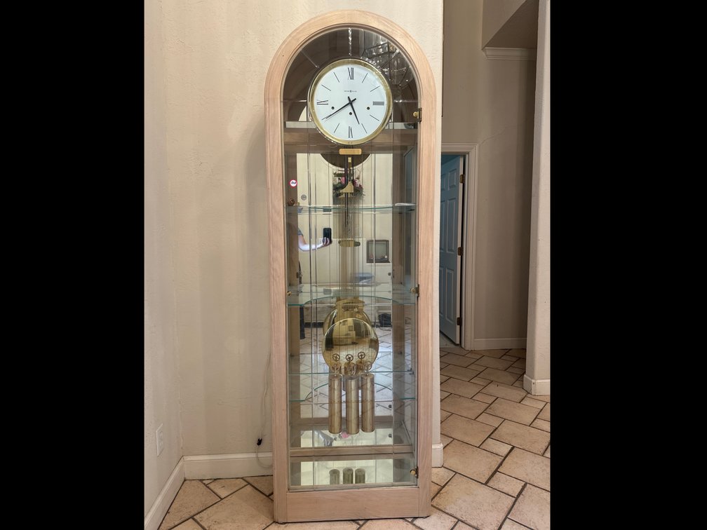 Howard Miller Grandfather Clock in Glass Display Cabinet