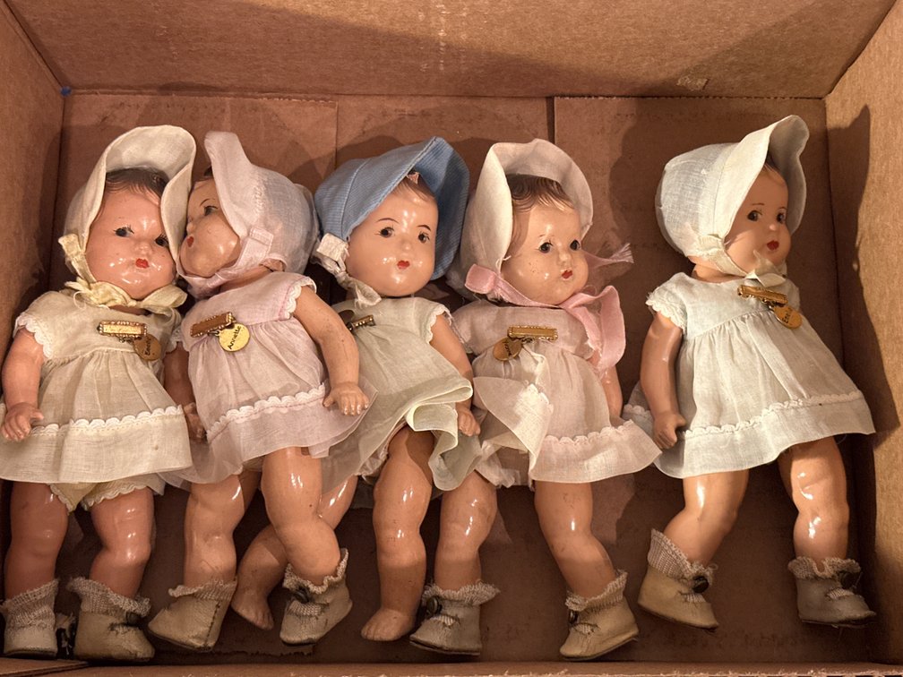 5- 8” Vintage Dolls 