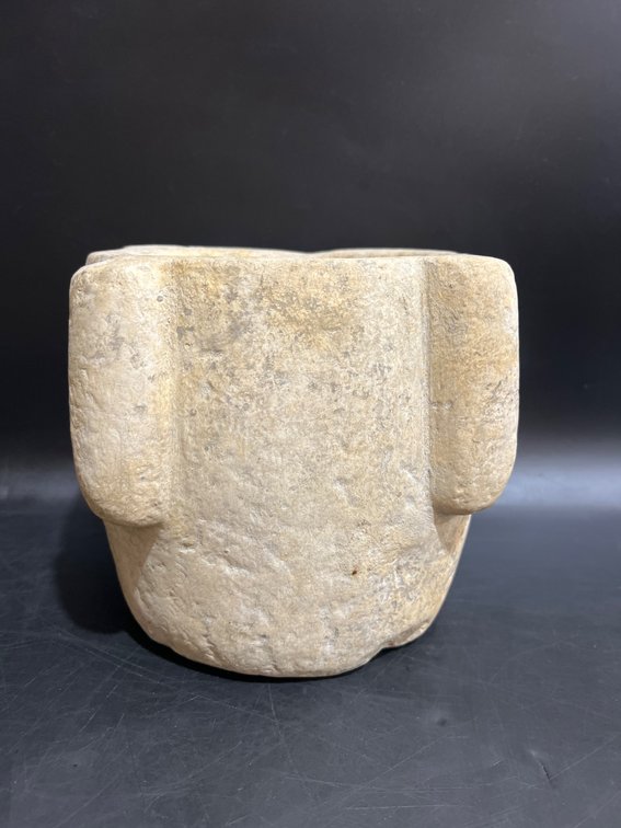 Large Stone Mortar with Three External Protrusions