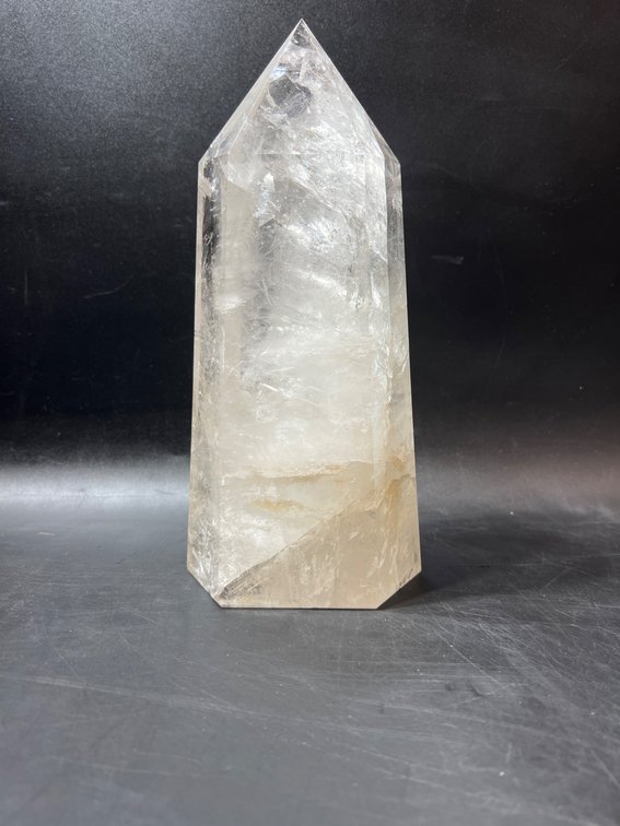Polished Clear Quartz Crystal Tower, Approximately 8 Inches
