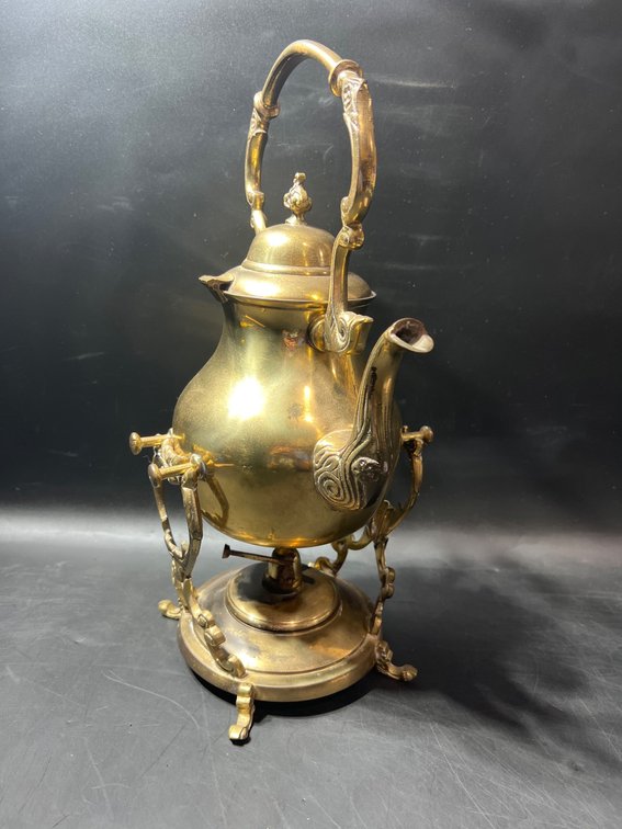 Brass Teapot with Stand and Warmer