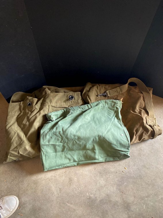 Three Military-Style Canvas Duffel Bags