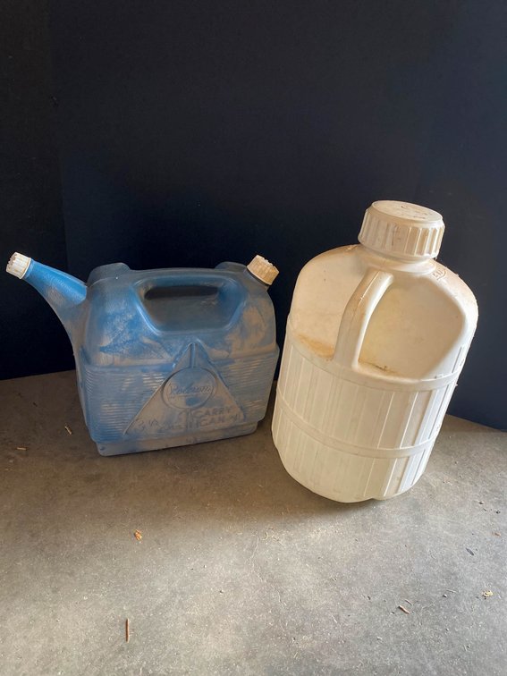 Vintage Plastic Fuel and Water Carry Cans (3.5 and 5 Gallons)