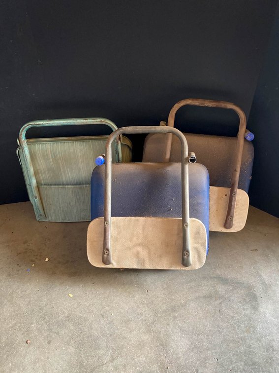 Three Vintage Folding Stadium Chairs