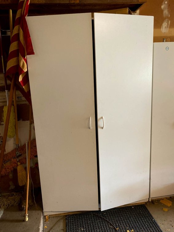 White Freestanding Storage Cabinet With Double Doors