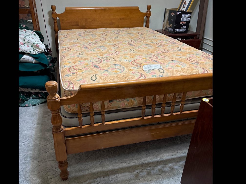 Wooden Spindle Bed Frame with Mattress Included