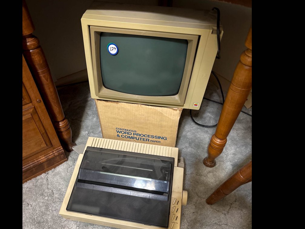 Apple Vintage Computer System with Monitor and Printer 