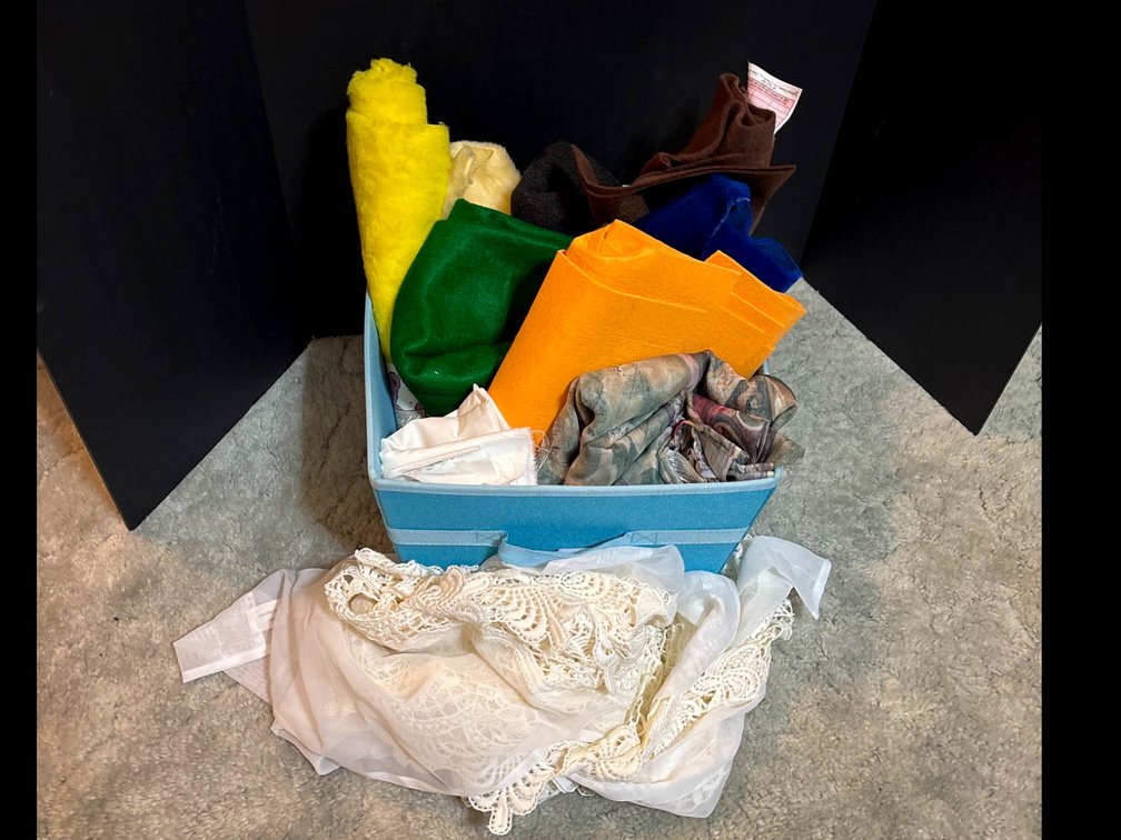 Fabric Scraps and Textiles in Various Colors and Textures