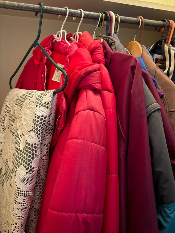 Heavy Jackets, Coats, and Outerwear on Hangers
