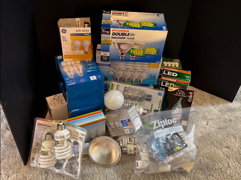 Light Bulbs Including GE, Sylvania, and LED Bulbs
