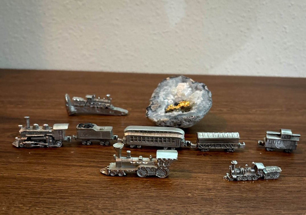 Miniature Train Set with Geode Display