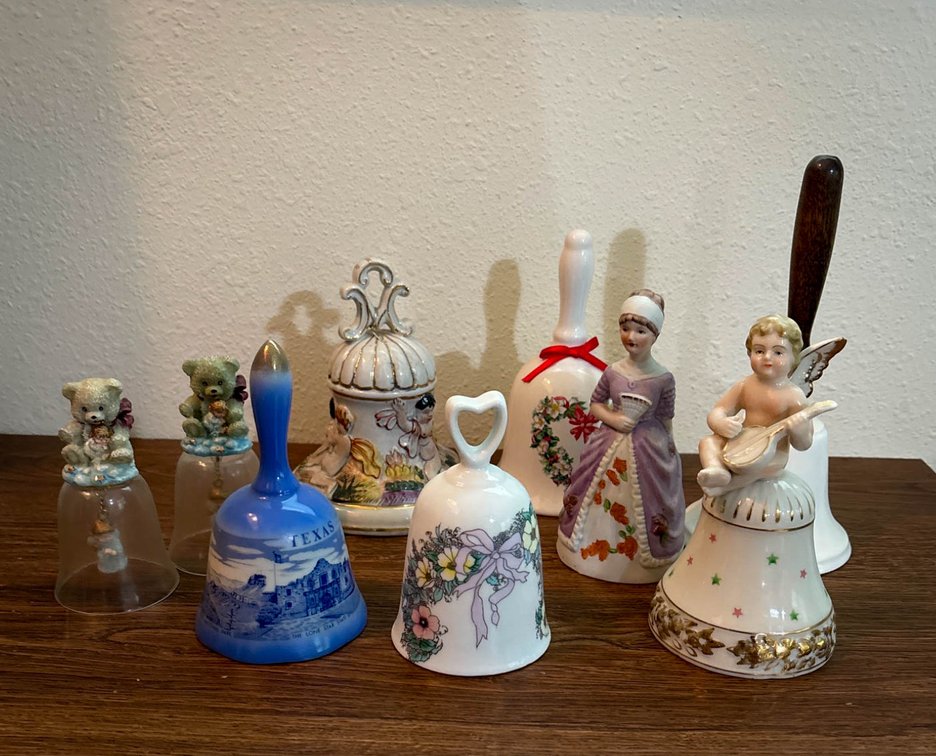 Decorative Collectible Bells, Porcelain and Ceramic