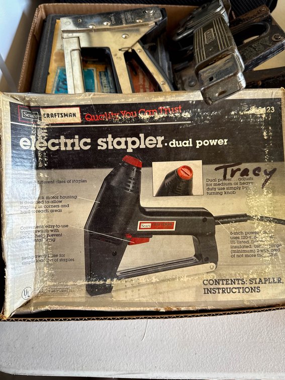 Craftsman Electric Stapler and Assorted Manual Staplers with Carrying Bag