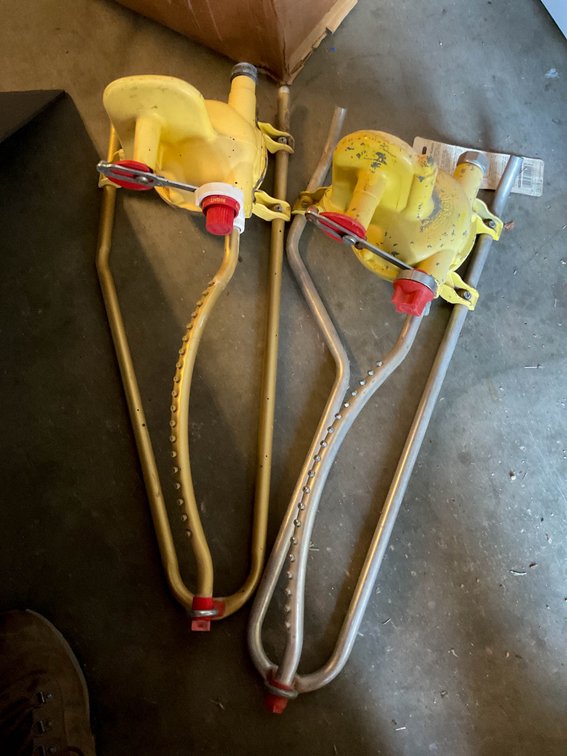 Two Metal Sprinklers with Adjustable Heads