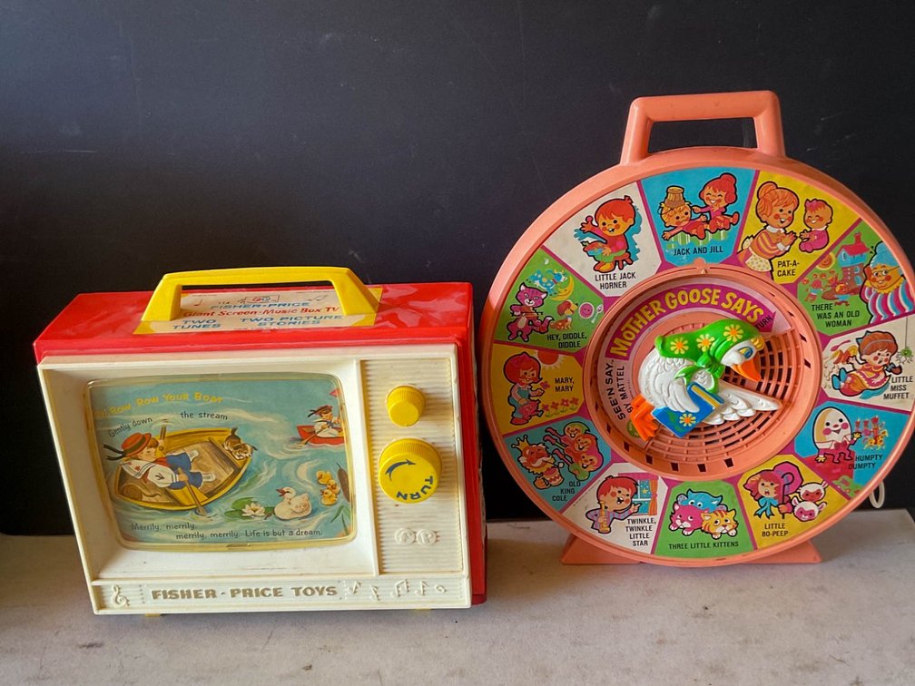 Vintage Fisher-Price Toys Mother Goose and Music Box TV