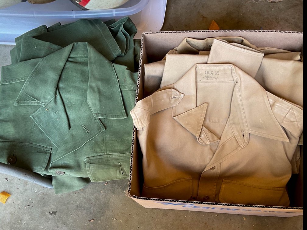 Military Shirts Featuring Insignias and Patches