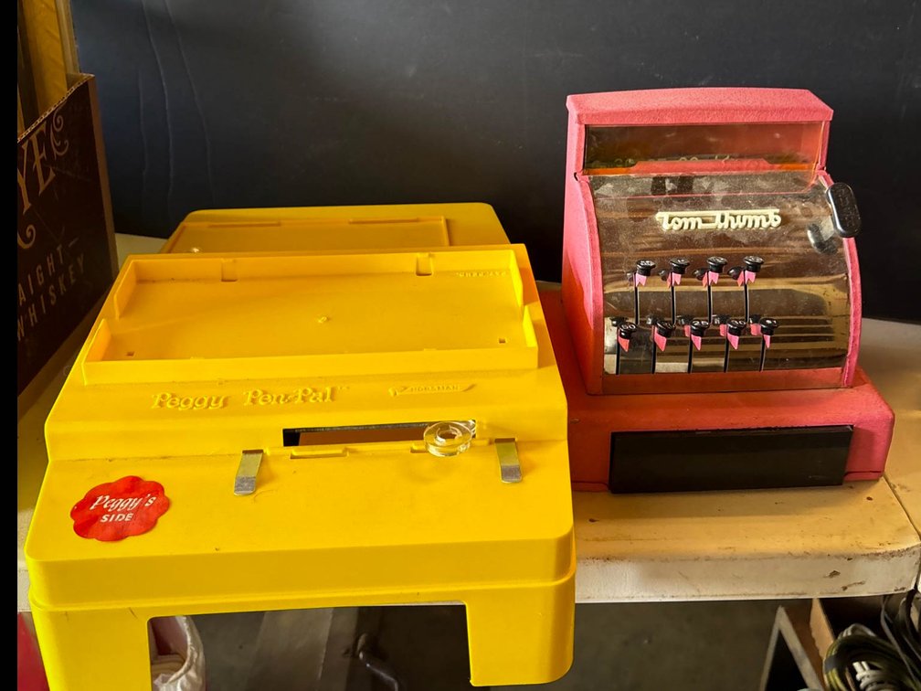 Vintage Tom Thumb Child’s Toy Cash Register and Play Vault Set