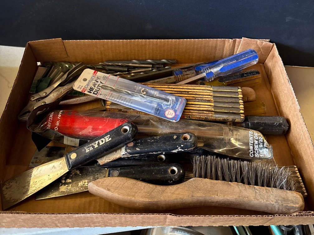 Tools Including Files, Drill Bits, and Scrapers