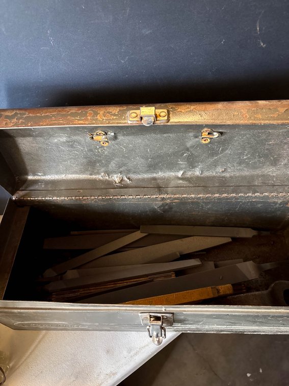 Metal Tool Box with Assorted Files and Tools