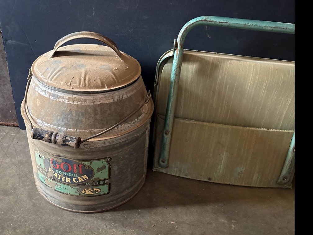 Gott Gotkool Water Can and Vintage Metal Folding Chair