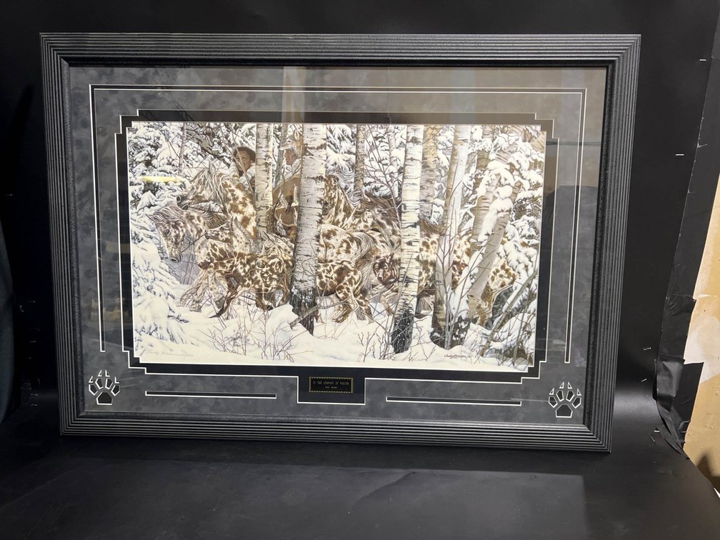 Framed Print ‘In the Company of Wolves’ by Judy Larson