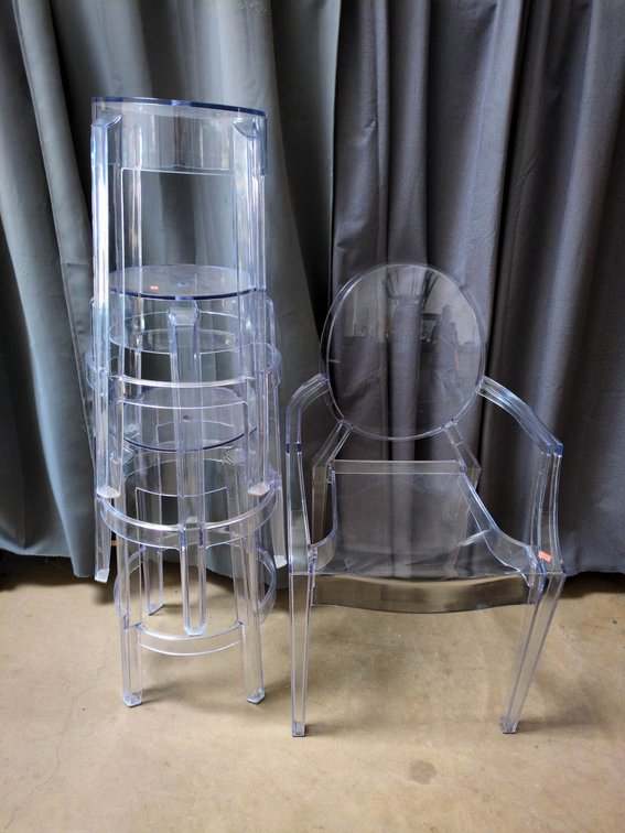Clear Acrylic Stools and Chair with Modern Design