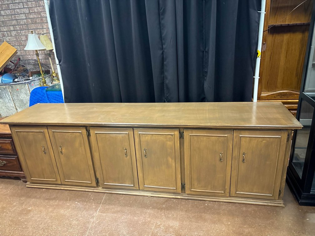 Wooden Sideboard with Six Doors and Interior Shelving