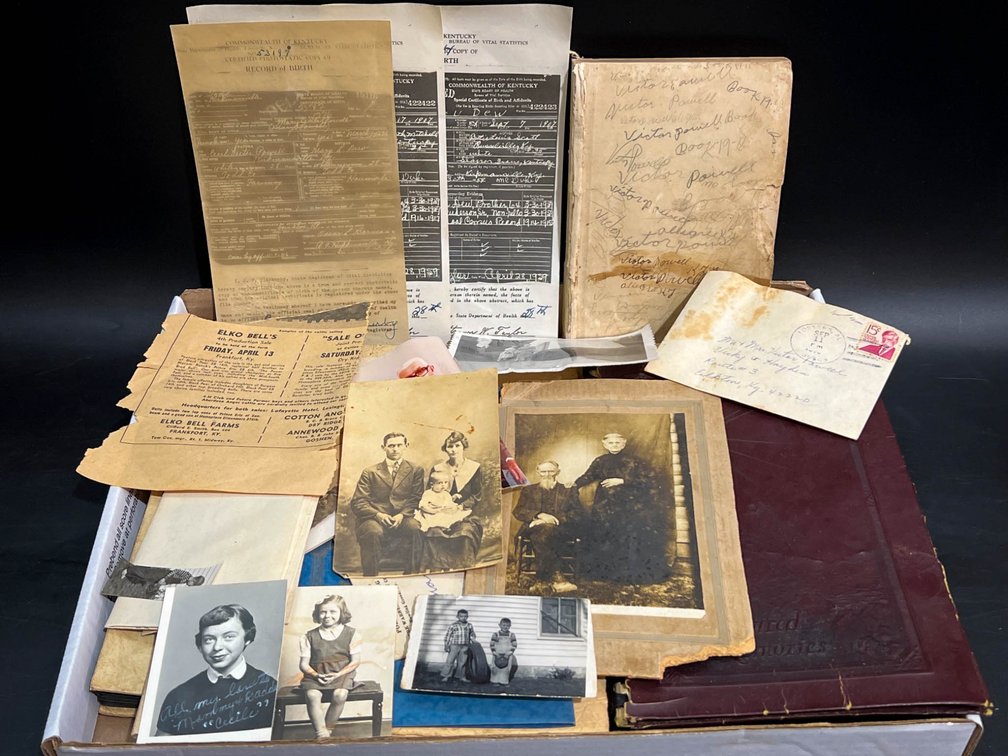 Vintage Family Memorabilia Including Photos, Letters, and Scrapbook